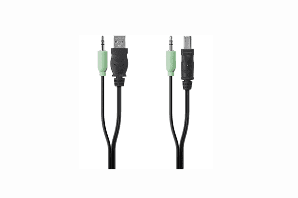 Belkin TAA USB/AUD SKVM CBL, USB A/B, 3.5mm AUDIO - 6 ft KVM Cable - F1D9022B06T - Creation Networks