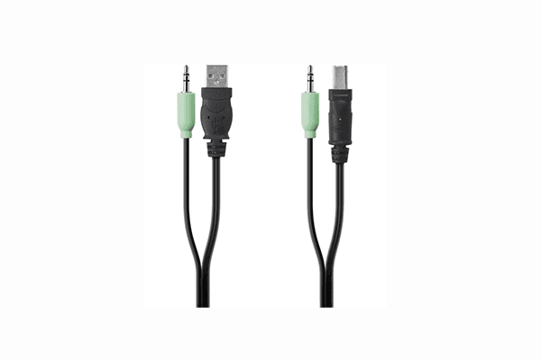 Belkin TAA USB/AUD SKVM CBL, USB A/B, 3.5mm AUDIO - 6 ft KVM Cable-F1D9022B06T - Creation Networks