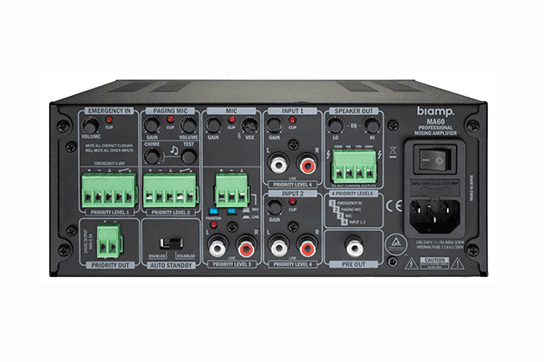 Biamp Commercial MA60 60W Mixing Amplifier -911.0662.900 - Creation Networks