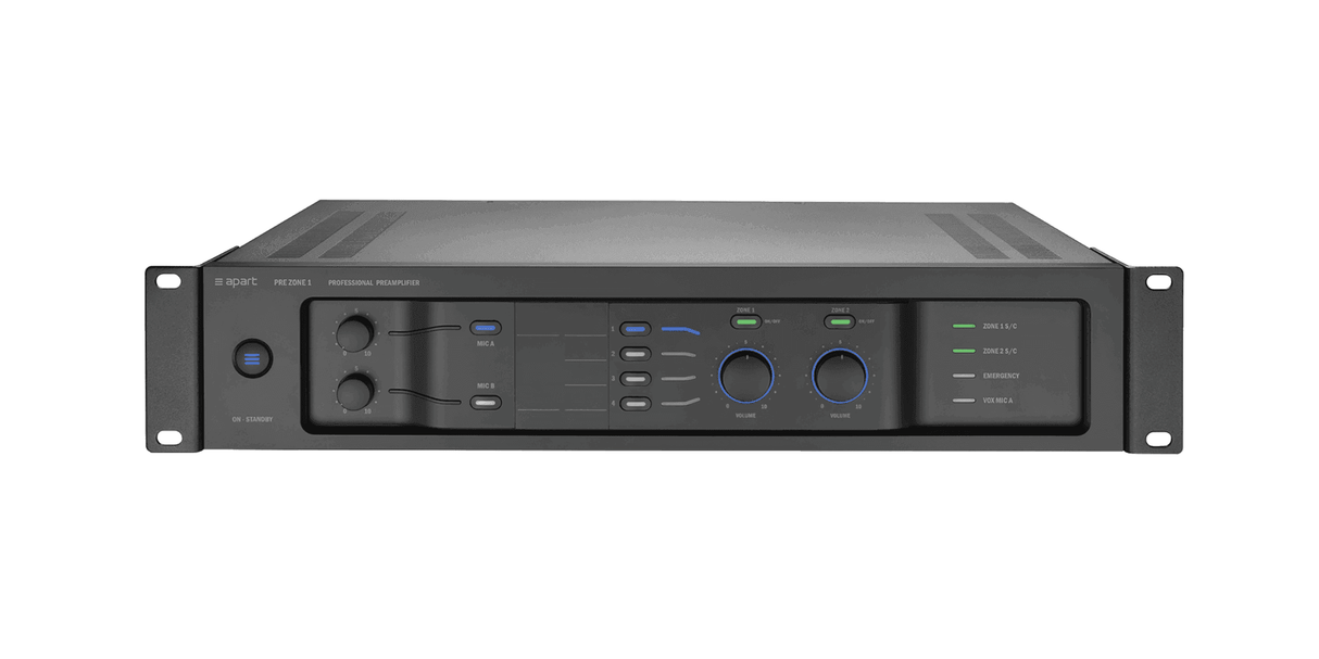Biamp Commercial PREZONE1 Stereo pre-amplifier/mixer with 2 stereo volume zones - 911.0649.900 - Creation Networks