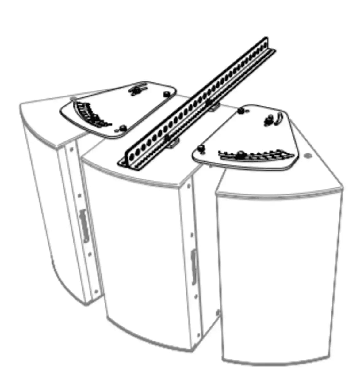 Biamp Community HAB-BFR38W I SERIES Dual Horizontal Array Kit for 2-Way Models (White) - 911.0986.900 Speakers Biamp