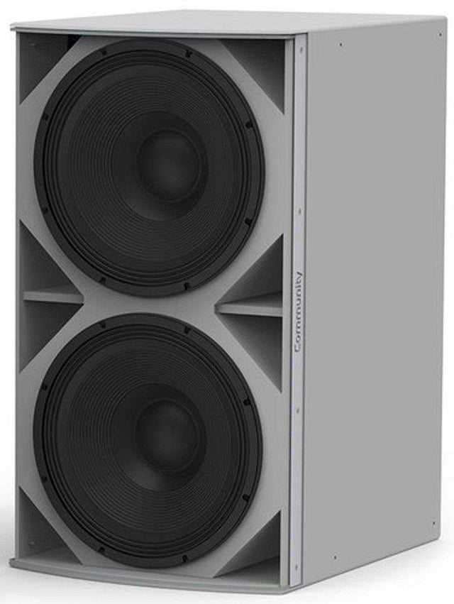 Biamp Community IS8-218WR High Power Dual 18-Inch Subwoofer (Weather-Resistant, Grey) - Creation Networks