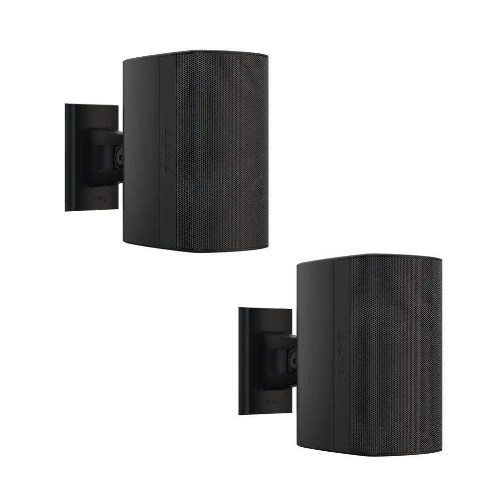 Biamp Desono DX-S5 5” High Output Coaxial Surface Mount Indoor/Outdoor Loudspeaker w/ HF compression driver. 8 Ohm or 70V/100V operation, included ClickMount pan-tilt mounting bracket (Pair, Black) - 910.0107.900 - Creation Networks