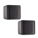 Biamp Desono KUBO5T 5.25" compact design two-way surface mount loudspeaker, 70 - 100 volt / 30 watts or 16 ohms / 80 watts, mounting bracket and safety cable included (Pair, Black) - 911.0689.900 - Creation Networks