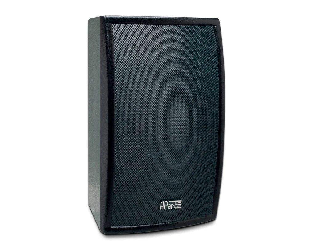 Biamp Desono MASK8F 8" two-way full range wooden design surface mount loudspeaker, 8 ohms / 300 watts, wall bracket and pole mount tube included (Black) - 911.1416.900 - Creation Networks