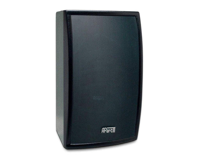 Biamp Desono MASK8F 8" two-way full range wooden design surface mount loudspeaker, 8 ohms / 300 watts, wall bracket and pole mount tube included (Black) - 911.1416.900 - Creation Networks
