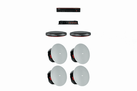 Biamp Devio MRB-L-SCX400-T Large meeting room bundle with Devio SCX 400 and black table microphones - 950.1793.900 - Creation Networks