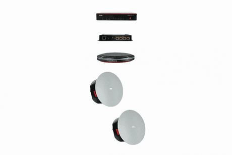 Biamp Devio MRB-M-SCX400-T Medium meeting room bundle with Devio SCX 400 and black table microphones - 950.1792.900 - Creation Networks