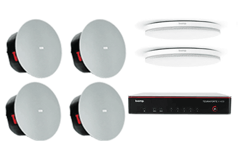 Biamp MRB-L-X400-C Certified large room bundle with  TesiraFORTE X 400 and ceiling microphones - 950.1805.900 - Creation Networks