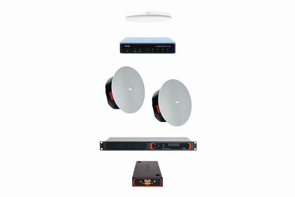 Biamp MRB-M-VT4-C Certified medium room bundle with white ceiling microphone (1732.900) - Creation Networks