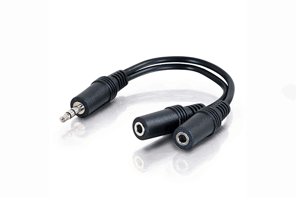 C2G 6ft (1.8m) One 3.5mm Stereo Male to Two 3.5mm Stereo Female Y-Cable - 40427 - Creation Networks