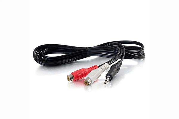 C2G 6ft (1.8m) One 3.5mm Stereo Male to Two RCA Stereo Female Y-Cable - 40425 - Creation Networks