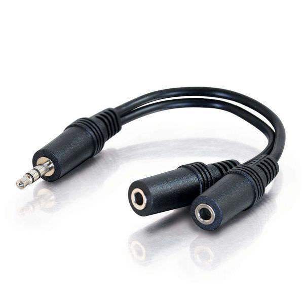 C2G 6in Value Series™ One 3.5mm Stereo Male To Two 3.5mm Stereo Female Y-Cable - CG40426 - Creation Networks