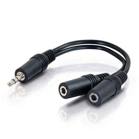 C2G 6in Value Series™ One 3.5mm Stereo Male To Two 3.5mm Stereo Female Y-Cable - CG40426 - Creation Networks