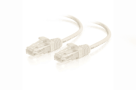 C2G RJ45 Male to RJ45 Male Slim Cat 6 Patch Cable (1', White) - CG01185 - Creation Networks