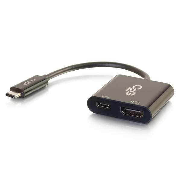 C2G USB-C® To HDMI® Audio/Video Multiport Adapter with Power Delivery up to 60W - 4K 30Hz - Black - CG29531 Audio & Video Cables C2G