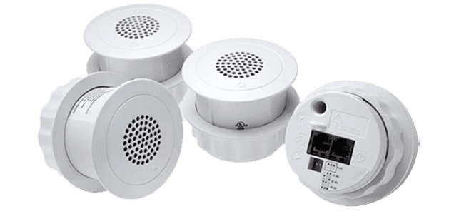 Cambridge Sound Qt® E-A-W-16-4 Standard Emitters, White, 4 pack, with 4 x 16 ft white plenum rated cables - 911.0893.900 - Creation Networks