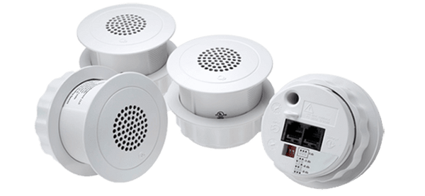 Cambridge Sound Qt® E-A-W-25-4 Standard Emitters, White, 4 pack, with 4 x 25 ft white plenum rated cables - 0894.900 - Creation Networks