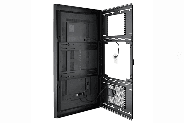 Chief 48" Portrait On-Wall Kiosk W/Glass Blk - LW48UBPG - Creation Networks