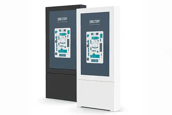 Chief Impact™ Floor Mounted Back-to-Back Kiosk, Portrait 49” Black - LF49UBP-B2B - Creation Networks