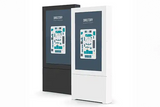 Chief Impact™ Floor Mounted Back-to-Back Kiosk, Portrait 49” Black - LF49UBP-B2B - Creation Networks