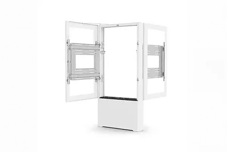 Chief Impact™ Floor Standing Back-to-Back Kiosk – Portrait 47” White - LF47UWP-B2B Video Chief
