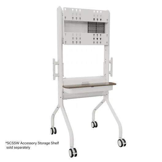Chief LSCUW Voyager Large Manual Height Adjustable AV Cart for 50-75" LCD Displays (White) - Creation Networks