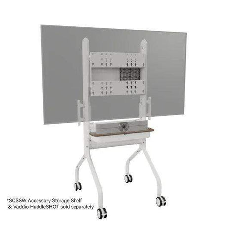 Chief LSCUW Voyager Large Manual Height Adjustable AV Cart for 50-75" LCD Displays (White) - Creation Networks