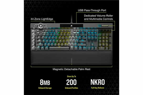 Corsair K100 RGB Mechanical Gaming Keyboard - CHERRY MX SPEED RGB