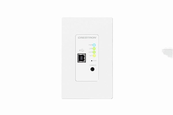 Crestron DM-NUX-L2-1G-W  DM NUX USB over Network Wall Plate with Routing, Local, White - Creation Networks