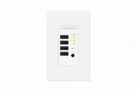 Crestron DM-NUX-R2-1G-W DM NUX USB over Network Wall Plate with Routing, Remote, White - Creation Networks