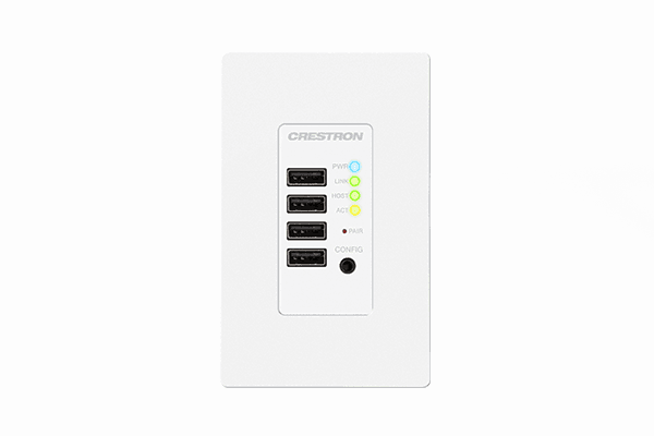 Crestron DM-NUX-R2-1G-W  DM NUX USB over Network Wall Plate with Routing, Remote, White - Creation Networks