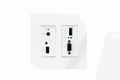 Crestron DM-TX-200-C-2G-W-T Wall Plate DigitalMedia 8G+® Transmitter 200, White Textured - Creation Networks