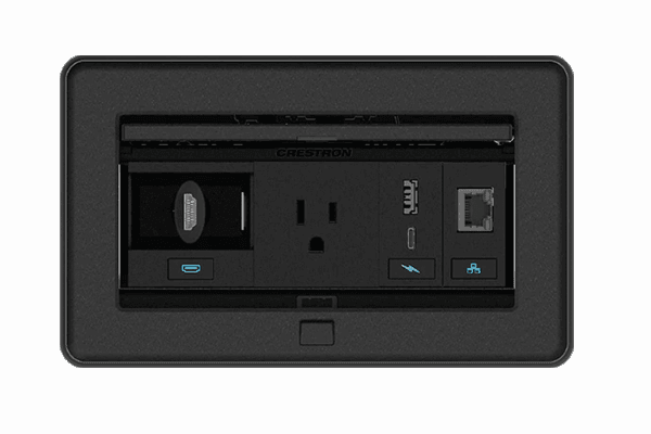 Crestron FT2-202-ELEC-B  FlipTop FT2 Series Cable Management System, 202 Size, Electrical, Black - Creation Networks