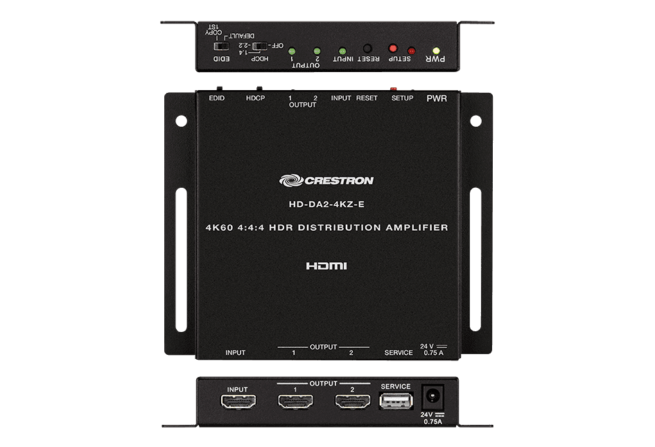 Crestron HD-DA2-4KZ-E 1:2 HDMI® Distribution Amplifier w-4K60 4:4:4 and HDR Support - Creation Networks