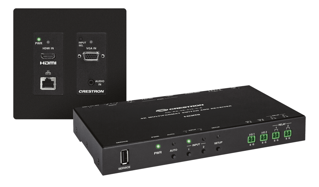 Crestron HD-MD-4K-300-2G-B KIT 4K 3x1 Scaling Auto-Switcher and DM Lite Wall Plate Extender - Creation Networks