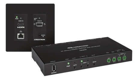 Crestron HD-MD-4K-300-2G-B KIT 4K 3x1 Scaling Auto-Switcher and DM Lite Wall Plate Extender - Creation Networks