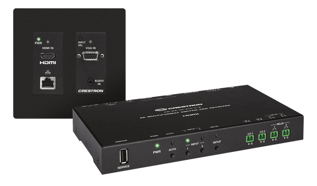 Crestron HD-MD-4K-300-2G-B KIT 4K 3x1 Scaling Auto-Switcher and DM Lite Wall Plate Extender - Creation Networks
