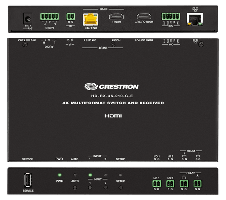 Crestron HD-MD-4K-300-2G-B KIT 4K 3x1 Scaling Auto-Switcher and DM Lite Wall Plate Extender - Creation Networks