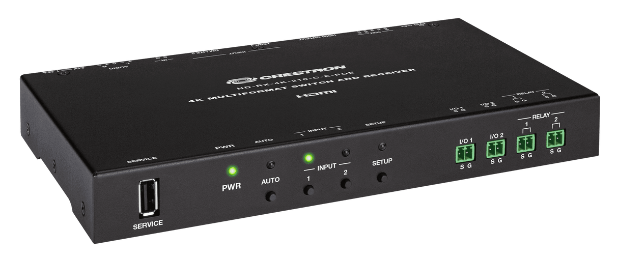 Crestron HD-RX-4K-210-C-E-POE DMPS Lite™ 4K Multiformat 2x1 AV Switch and Receiver with PoE+ - Creation Networks