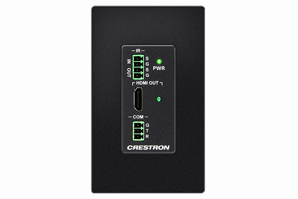 Crestron HD-RXC-101-C-1G-E-B-T  DM Lite® Receiver for HDMI®, IR, and RS-232 Signal Extension over CATx Cable, Wall Plate, Black Textured - Creation Networks