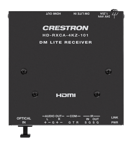 Crestron HD-RXCA-4KZ-101 DM Lite® 4K60 4:4:4 Receiver for HDMI®, RS-232, IR, and Analog Audio Signal Extension over CATx Cable - Creation Networks