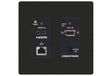 Crestron HD-TX-201-C-2G-E-B-T DM Lite® Transmitter and 2x1 Auto-Switcher for HDMI®, VGA, and Analog Audio Signal Extension over CATx Cable, Wall Plate, Black Textured - Creation Networks