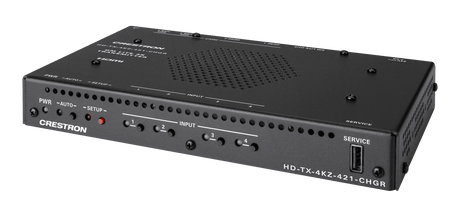 Crestron HD-TX-4KZ-421-CHGR DM Lite® 4K60 4:4:4 Transmitter and 4x1 Auto-Switcher for HDMI® and USB-C® DisplayPort™ Signal Extension over CATx Cable - Creation Networks