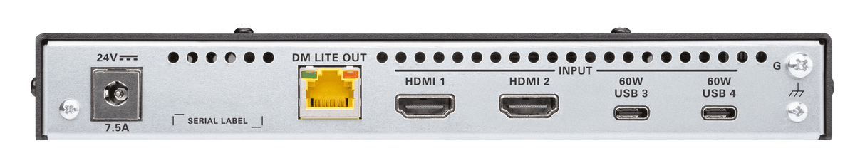 Crestron HD-TX-4KZ-421-CHGR DM Lite® 4K60 4:4:4 Transmitter and 4x1 Auto-Switcher for HDMI® and USB-C® DisplayPort™ Signal Extension over CATx Cable - Creation Networks