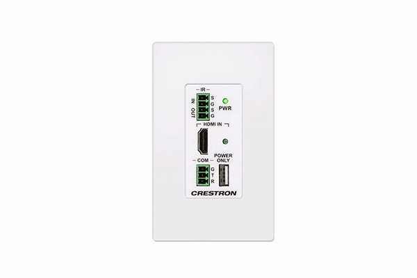 Crestron HD-TXC-101-C-1G-E-W-T DM Lite® Transmitter for HDMI®, IR and RS-232 Signal Extension over CATx Cable, Wall Plate, White Textured - Creation Networks