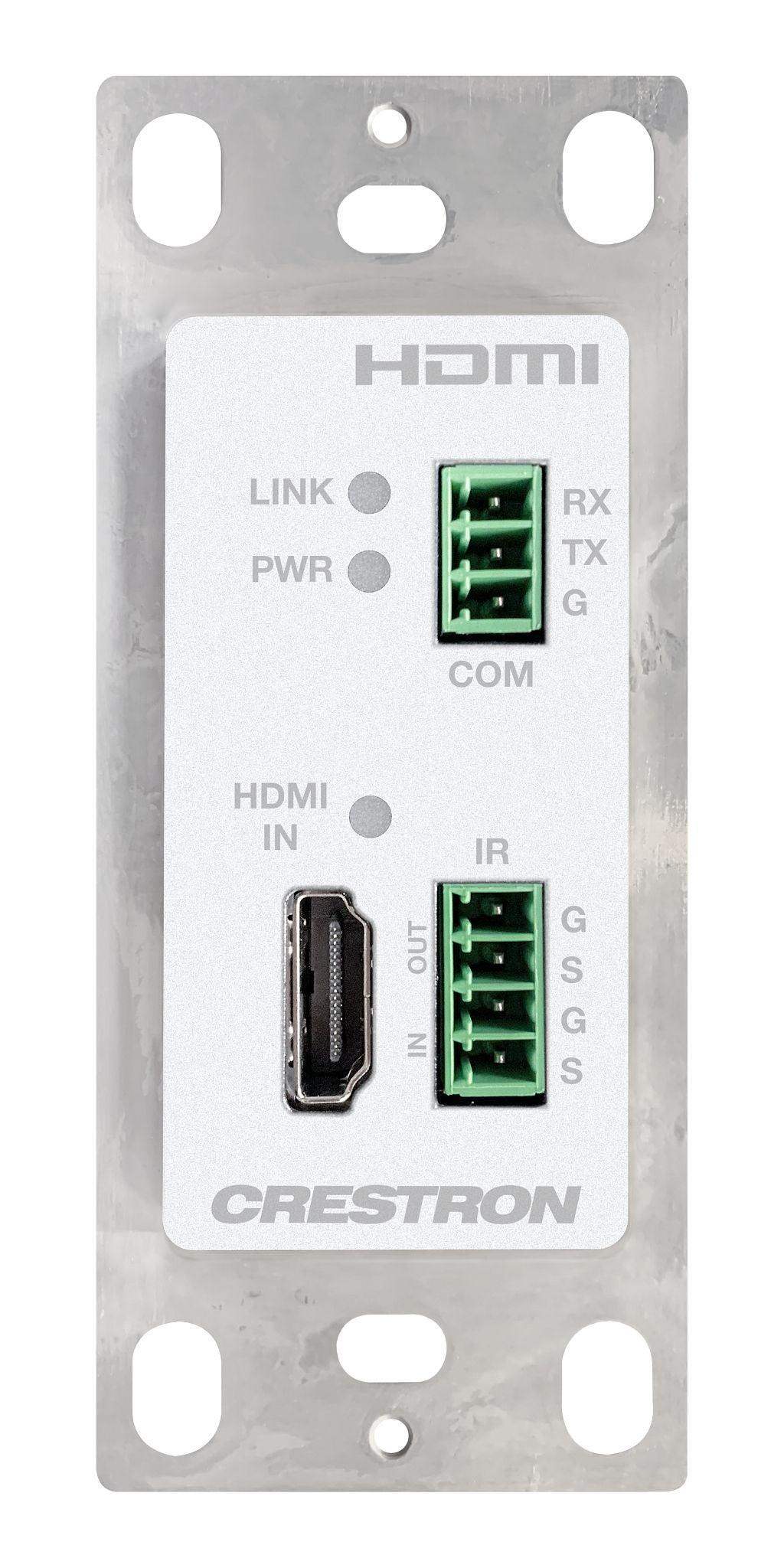Crestron HD-TXC-4KZ-101-1G-W DM Lite® 4K60 4:4:4 Transmitter for HDMI®, RS‑232, and IR Signal Extension over CATx Cable, Wall Plate, White - Creation Networks