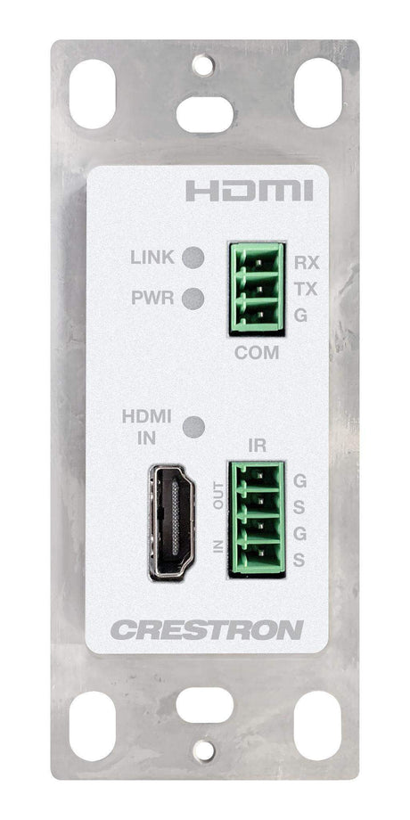 Crestron HD-TXC-4KZ-101-1G-W DM Lite® 4K60 4:4:4 Transmitter for HDMI®, RS‑232, and IR Signal Extension over CATx Cable, Wall Plate, White - Creation Networks