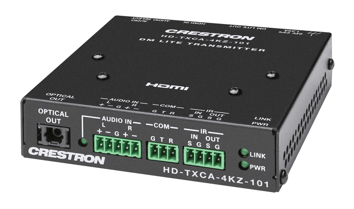 Crestron HD-TXCA-4KZ-101 DM Lite® 4K60 4:4:4 Transmitter for HDMI®, RS-232, IR, and Analog Audio Signal Extension over CATx Cable - Creation Networks