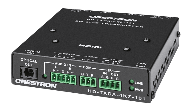 Crestron HD-TXCA-4KZ-101 DM Lite® 4K60 4:4:4 Transmitter for HDMI®, RS-232, IR, and Analog Audio Signal Extension over CATx Cable - Creation Networks